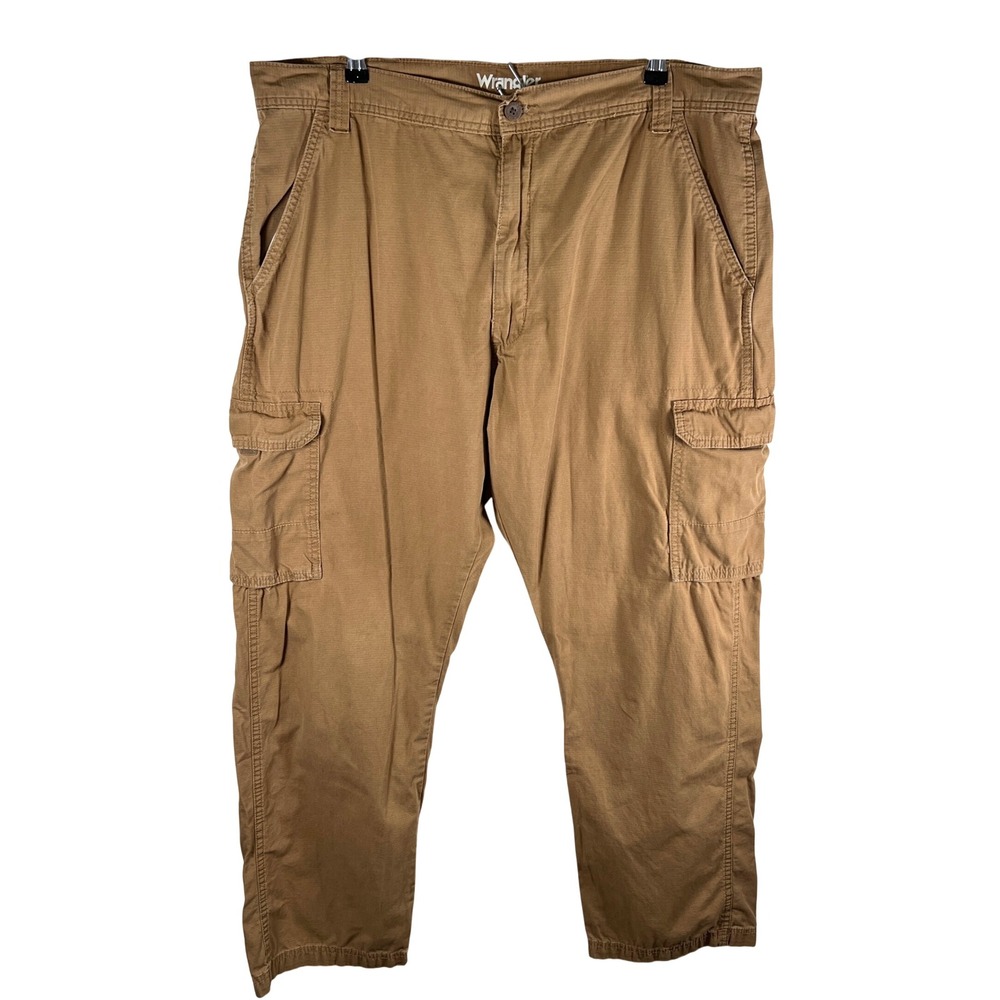 Wrangler Mens Lightweight Cargo Pants 40x32 Tan Cotton Casual Work Utility